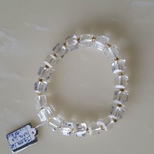 White clear crystal 7.5 mm facet bracelet
